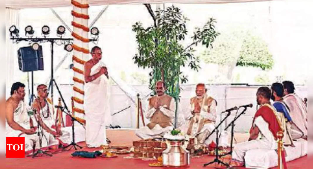 Sringeri mutt priests in Chikkamagaluru perform pujas at Parliament ...