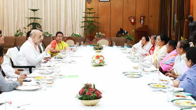 Amit Shah meets women leaders, prominent people, civil society groups in Manipur
