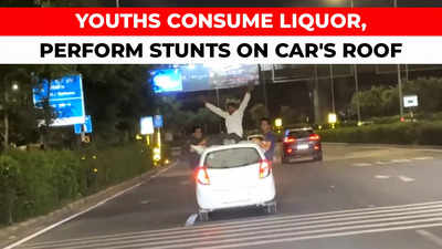 Three youths arrested after they performed stunts on car's roof in Gurugram