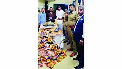 56kg tobacco, silver coins, `6.6 lakh cash seized in Trichy