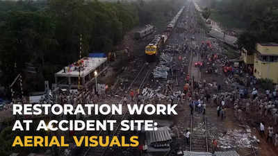 Restoration work in progress at Balasore train accident site in Odisha: Aerial drone footage reveals ongoing efforts
