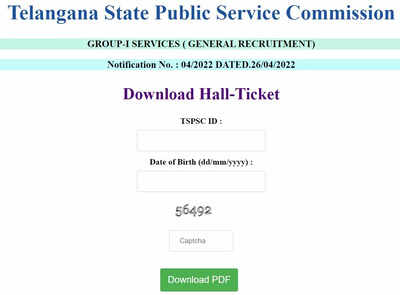 TSPSC Group 1 Hall Ticket 2023 released on tspsc.gov.in, download ...