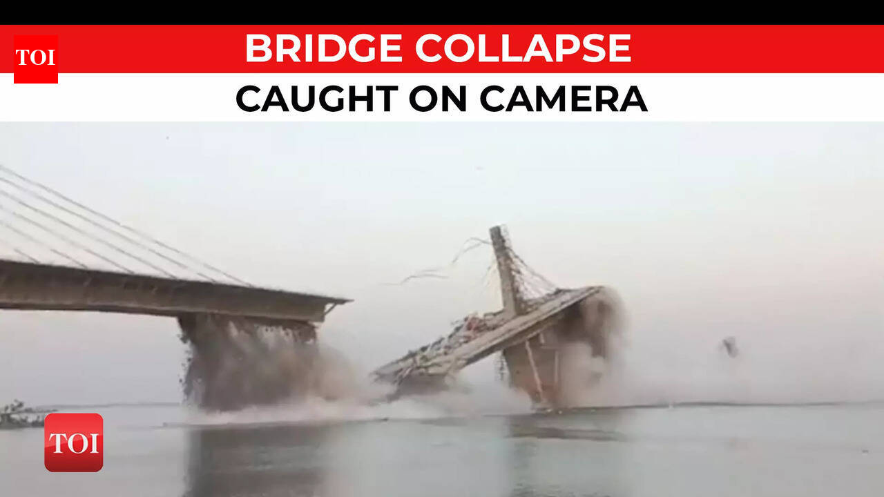 Watch: Under construction bridge collapses in Bihar’s Bhagalpur