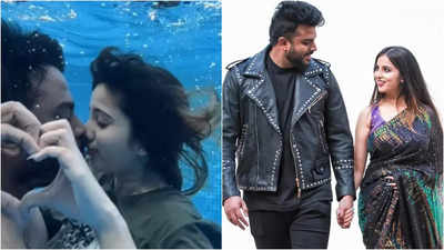 Celebrity couple Chandan Shetty and Niveditha Gowda steal a kiss underwater; netizens ask them to maintain a low profile