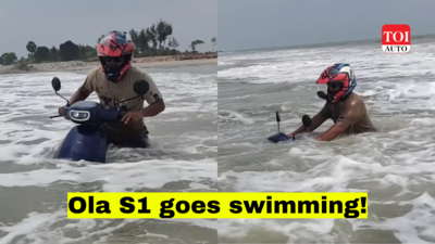 Watch video: YouTuber takes Ola S1 electric scooter swimming in Arabian Sea!