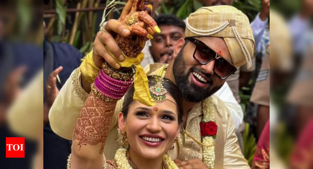 Pics: Abishek Ambareesh And Aviva Bidapa Exchange Vows In A Grand ...