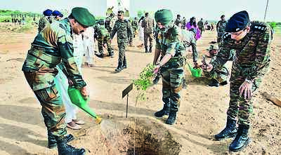 128th Infantry Corps plants 500 saplings in Jaisalmer