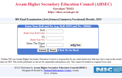 Assam AHSEC HS 12th Result Declared; Direct link here