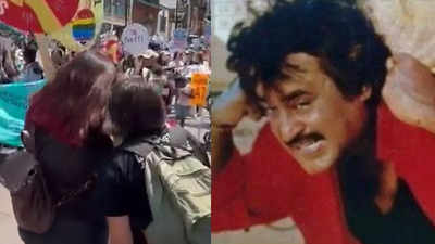 Video! Rajinikanth's song from the film 'Uzhaippali' played on the street in Japan
