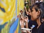 40 artistes recreate Starry Nights on a 35-foot-wide wall at an open-air restaurant in Bengaluru