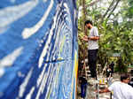 40 artistes recreate Starry Nights on a 35-foot-wide wall at an open-air restaurant in Bengaluru