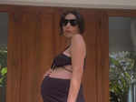 Gabriella Demetriades flaunts pregnancy glow in stunning cutout maxi dress