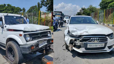 Navi Mumbai: Four cars damaged in pile-up on Sion-Panvel highway