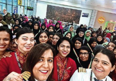 This Haj flight’s an all-woman affair, on ground & and in air