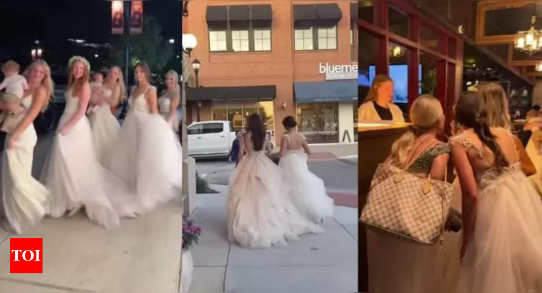 Texas ladies step out in wedding dresses for dinner Times of India