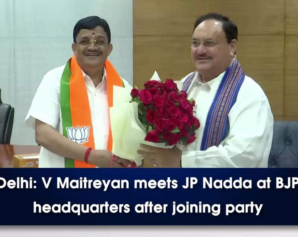 
Delhi: V Maitreyan meets JP Nadda at BJP headquarters after joining party
