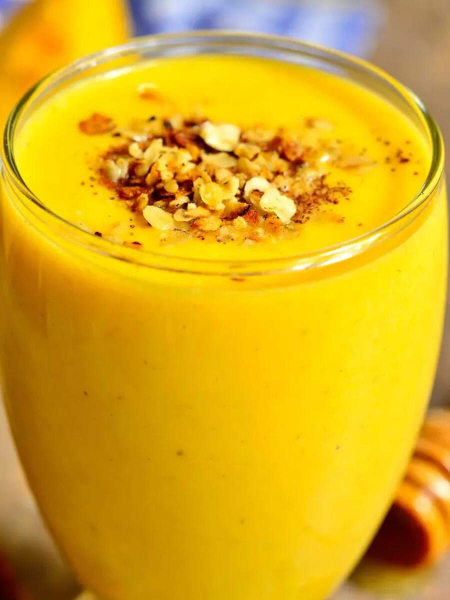 Refreshing proteinrich Mango shake for bodybuilders and weight