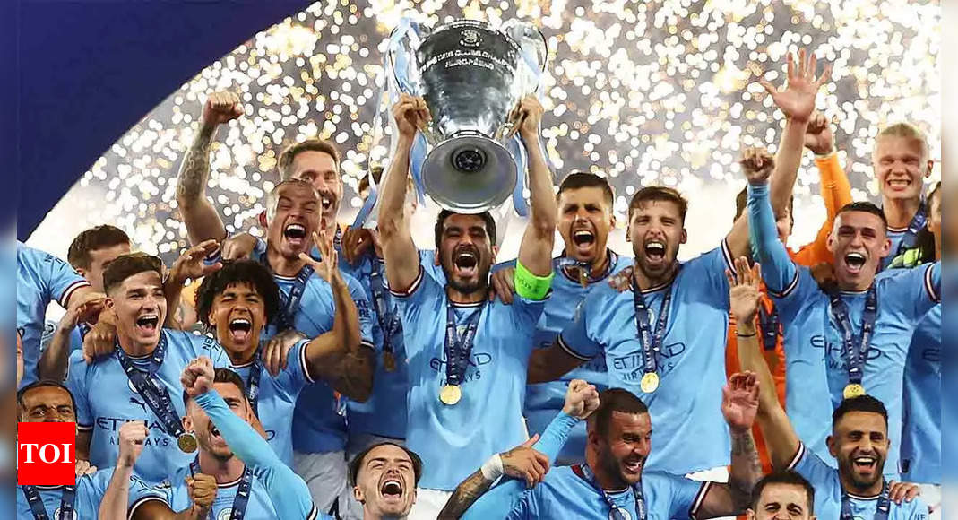 Manchester City complete rare treble in football | Football News – Times of India