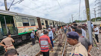 Coach of Tiruvallur-bound train derails near Basin Bridge railway station in Chennai