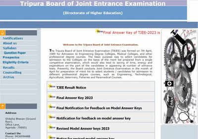 TBJEE 2023 result declared on tbjee.nic.in, download link here