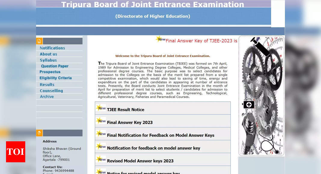 TBJEE 2023 result declared on tbjee.nic.in, download link here