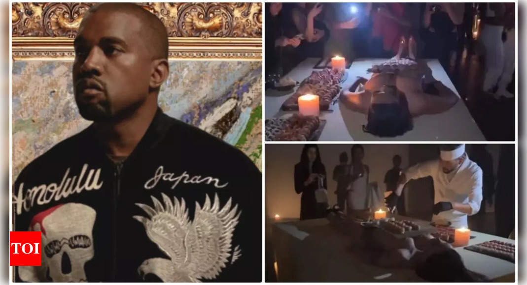 Kanye West Serves Sushi Platter On Naked Women At 46th Birthday Party Watch Viral Video