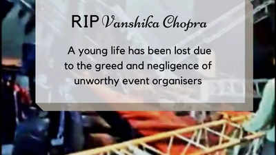 Vanshika Chopra Death News: Models call out show organiser for Vanshika ...