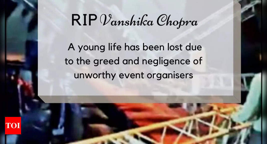 Vanshika Chopra Death News: Models call out show organiser for Vanshika ...