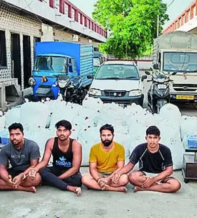 Four arrested with ganja worth 75L near Kosamba
