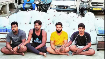 Four arrested with ganja worth Rs 75 lakh near Kosamba
