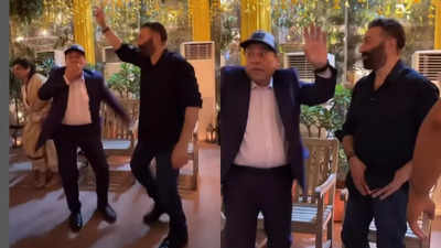 Fans can't stop gushing over Sunny Deol as he dances at son Karan Deol's pre-wedding sangeet function - WATCH