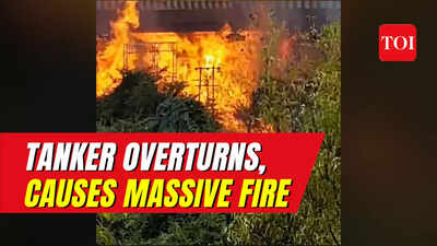 At least 3 dead after oil tanker overturns causing massive fire on Pune-Mumbai Expressway