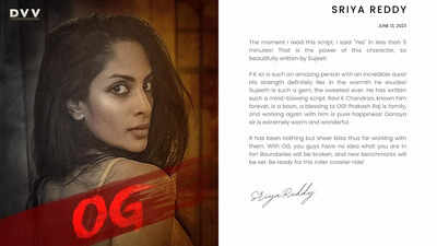 Tamil-Telugu actress Sriya Reddy joins the cast of ‘OG-Original Gangsters’