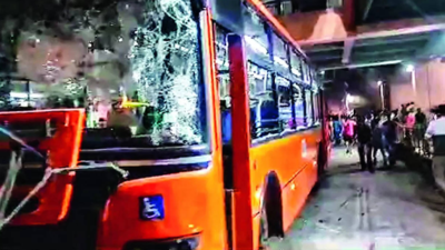 Speeding bus kills pedestrian in Delhi’s Bindapur, mob vandalises vehicle, thrashes driver