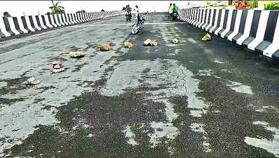 Slab falls off 15-day-old overbridge in Sanjan