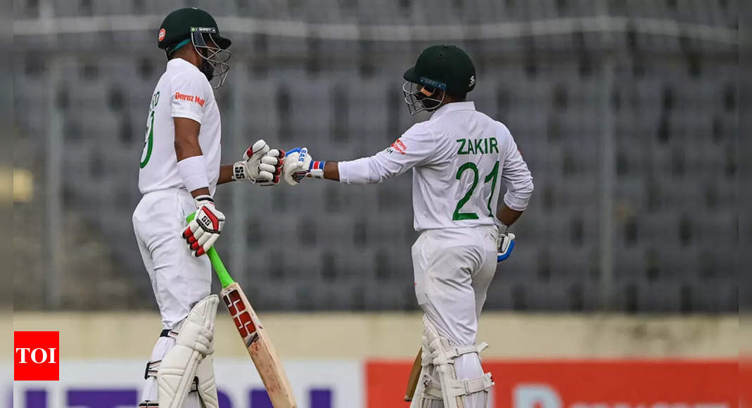 Zakir Hasan, Najmul Hossain fifties give Bangladesh huge lead over Afghanistan in one-off Test – Times of India