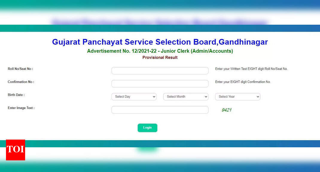GPSSB Junior Clerk Result & OJAS Talati Exam Result 2023 announced