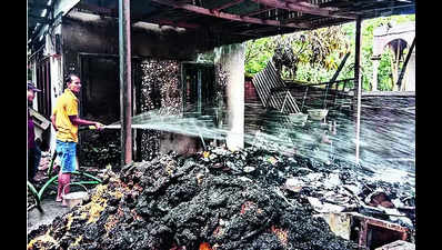 Mob vandalises Union min’s home in Imphal, sets it on fire