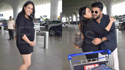 'Travelling with baby bump for the first time', says Swara Bhasker as she gets papped at the airport