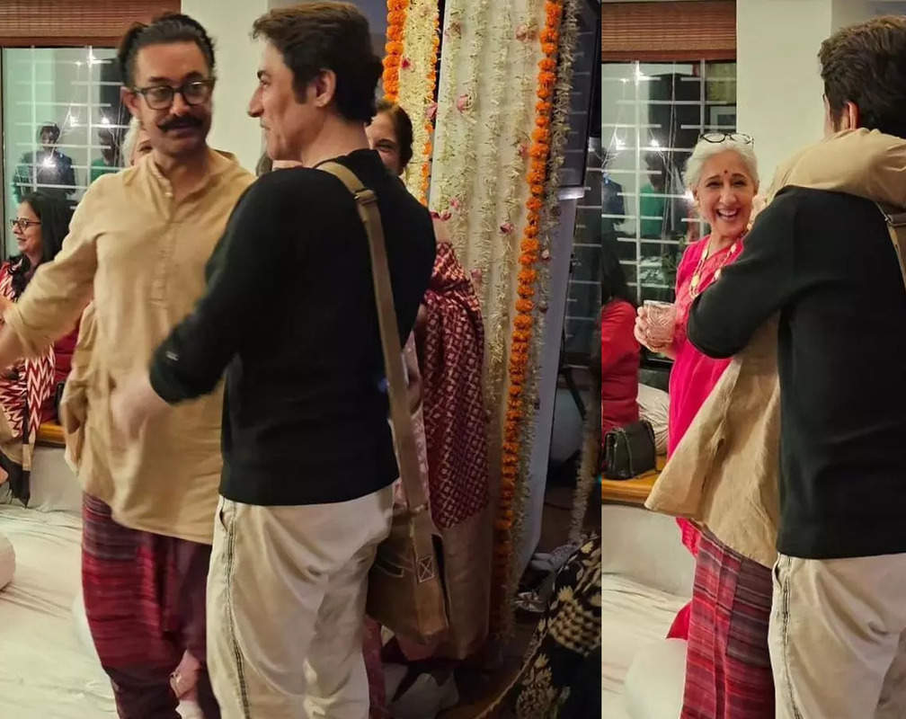 
Aamir Khan and his brother Faisal Khan bury the hatchet and hug it out at their mother's birthday party
