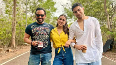 Sara Ali Khan poses with Saif Ali Khan, Ibrahim Ali Khan, fans say 'Adipurush VFX team could've just used his son as another head for Saif'