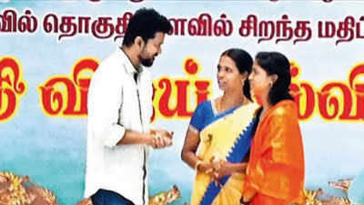 Actor Vijay bonds with school students in Chennai as he makes his first political move