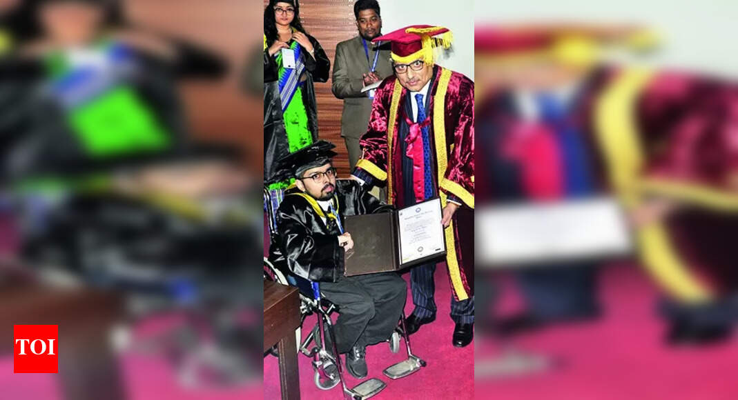 Wheelchairbound Student Gets Degree At Hnlu Convocation Raipur News