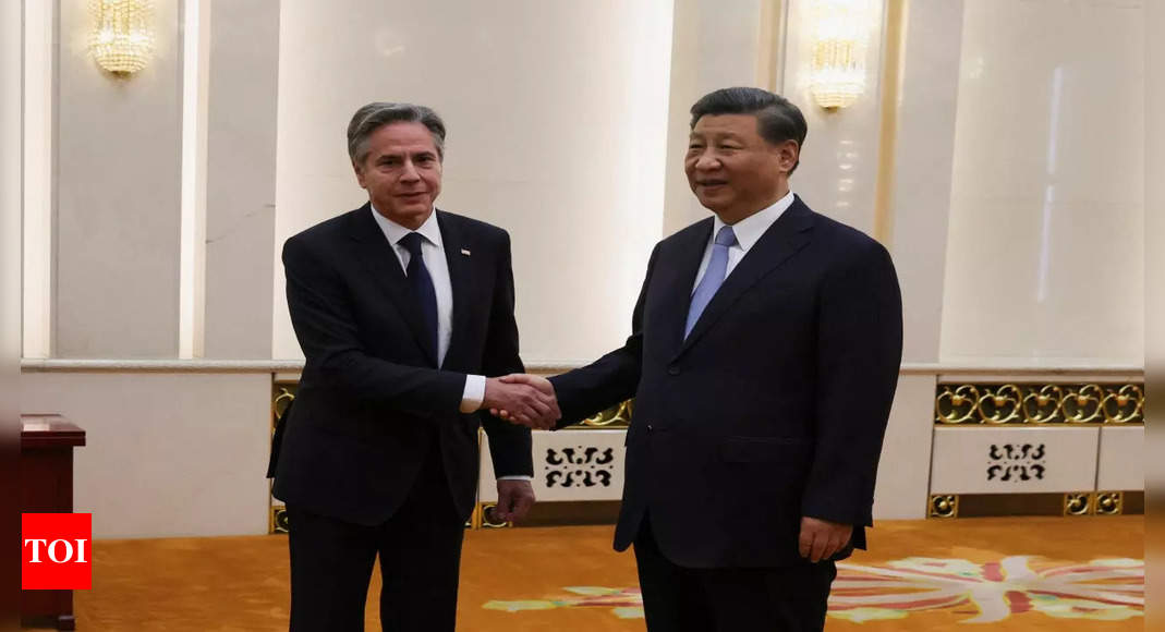 Chinese President Xi holds talks with US secretary of state Blinken in Beijing – Times of India