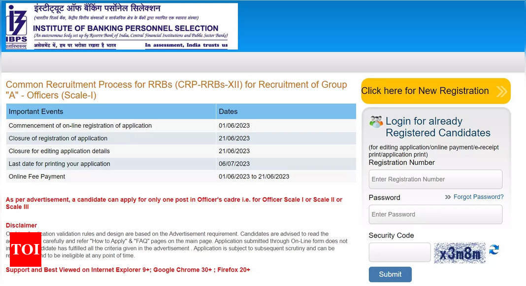 IBPS RRB PO Registration 2023 Closing Today On Ibps.in, Application ...