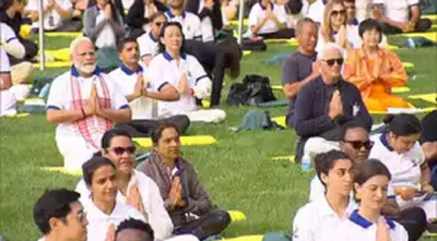 Hollywood actor Richard Gere, spiritual leaders, industry captains join PM Modi for a star-studded yoga session at UN