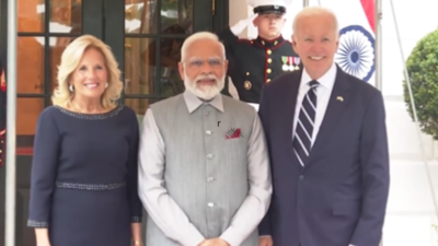 PM Modi meets US President Joe Biden and First Lady Jill Biden at White House
