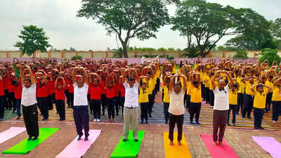 From army headquarters to airport and Kolkata port to school premises, International Yoga Day celebrated with fervor in city
