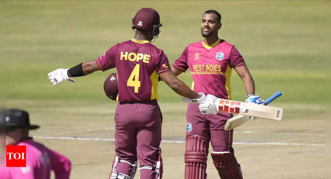 World Cup Qualifiers: Shai Hope, Nicholas Pooran tons fire West Indies to big win over Nepal | Cricket News – Times of India