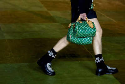 Paris Fashion Week Street Style, Gucci sneakers, Louis Vuitton Bag